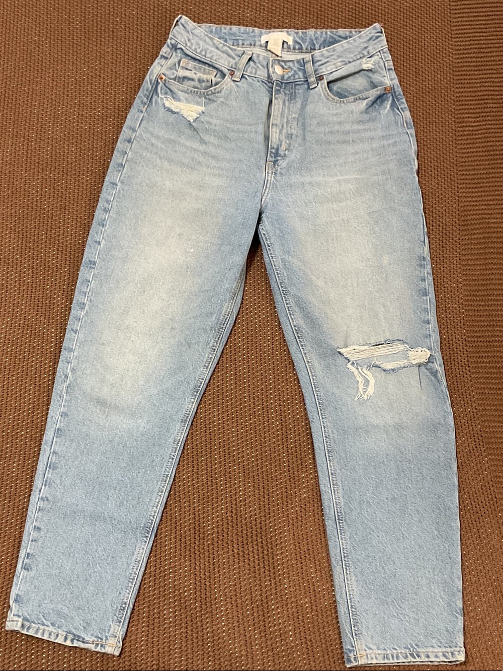 H&M Light Blue Ripped Boyfriend Jeans